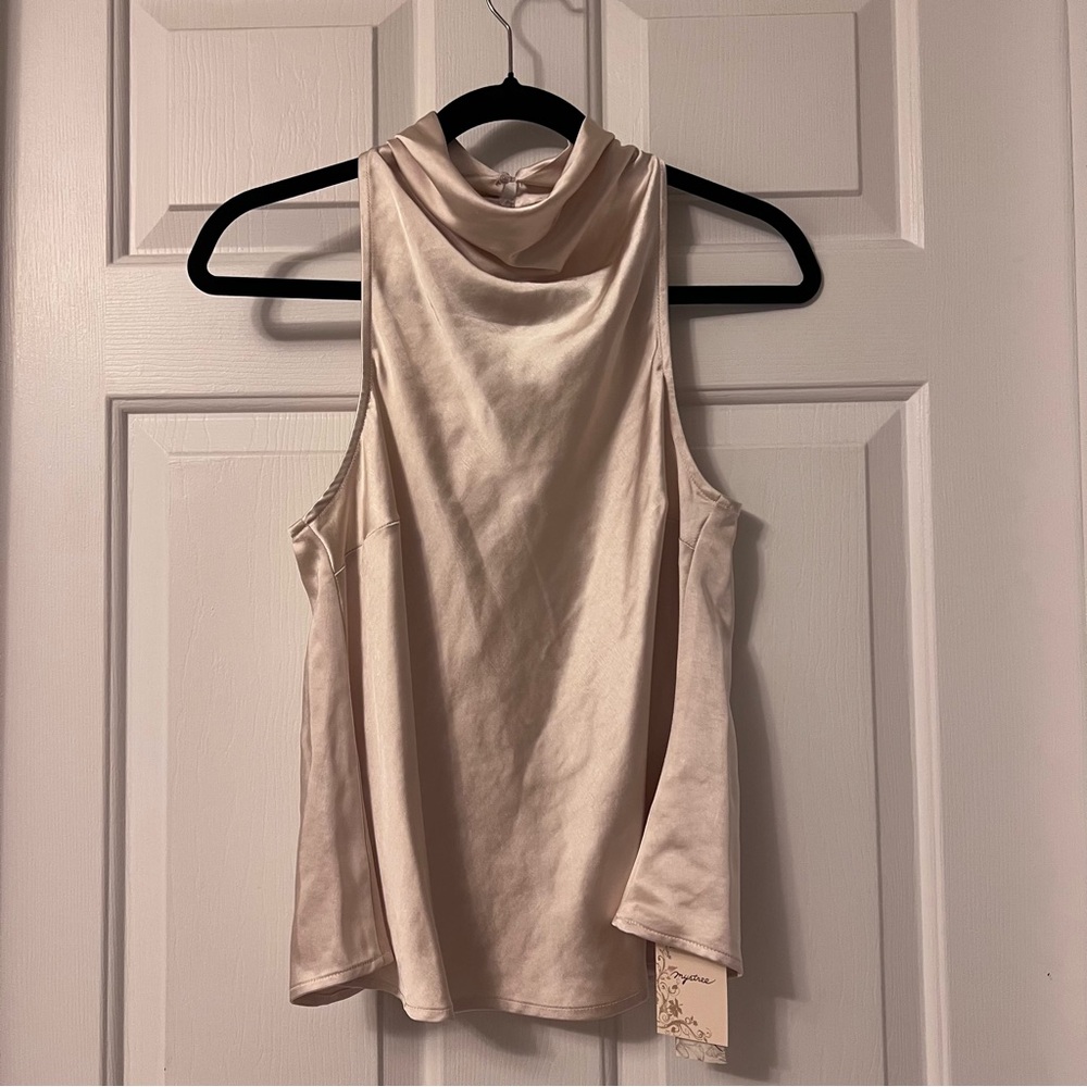 Mystree Cream Sleeveless Tank Top